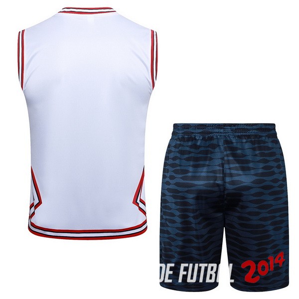 Entrenamiento Sin Mangas Conjunto Completo Paris Saint Germain 2023/2024 Blanco Rojo