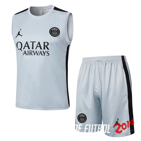 Entrenamiento Sin Mangas Conjunto Completo Paris Saint Germain 2023/2024 Gris Claro