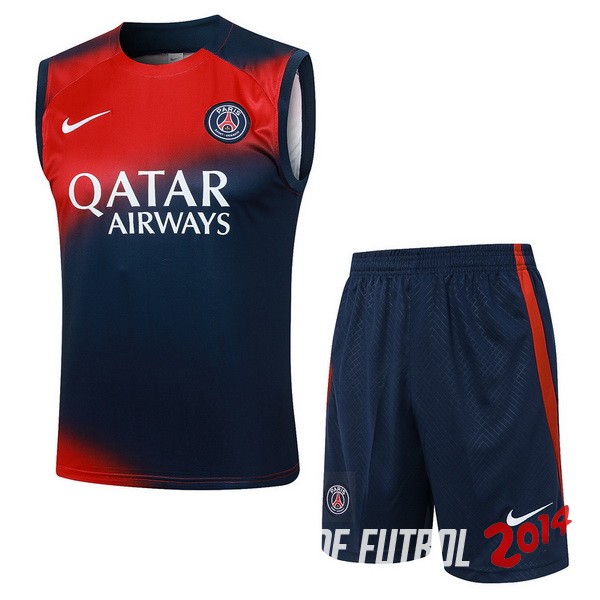 Entrenamiento Sin Mangas Conjunto Completo Paris Saint Germain 2023/2024 Rojo Azul