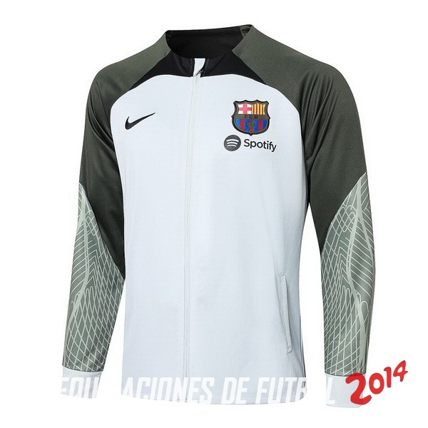 Ropa Deportiva Con Cremallera Larga Barcelona 2023/2024 Blanco Verde