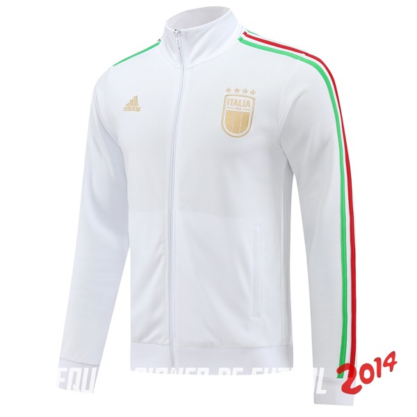 Ropa Deportiva Con Cremallera Larga Italia 2024 Blanco