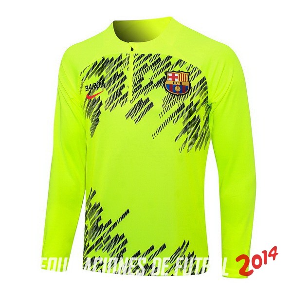 Sudadera Entrenamiento Barcelona 2023/2024 Verde Fluorescente