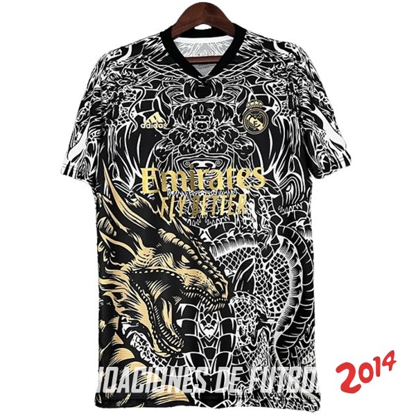Tailandia Camiseta Real Madrid Especial 2023/2024 Negro Blanco Amarillo