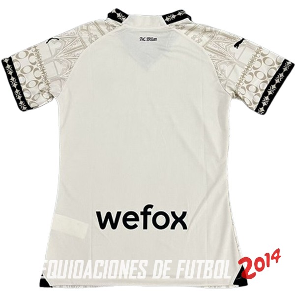 Camiseta Del AC Milan Mujer Cuarta 2023/2024 Amarillo
