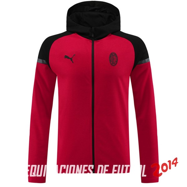 Chaqueta Con Capucha AC Milan 2024/2025 Negro Rojo