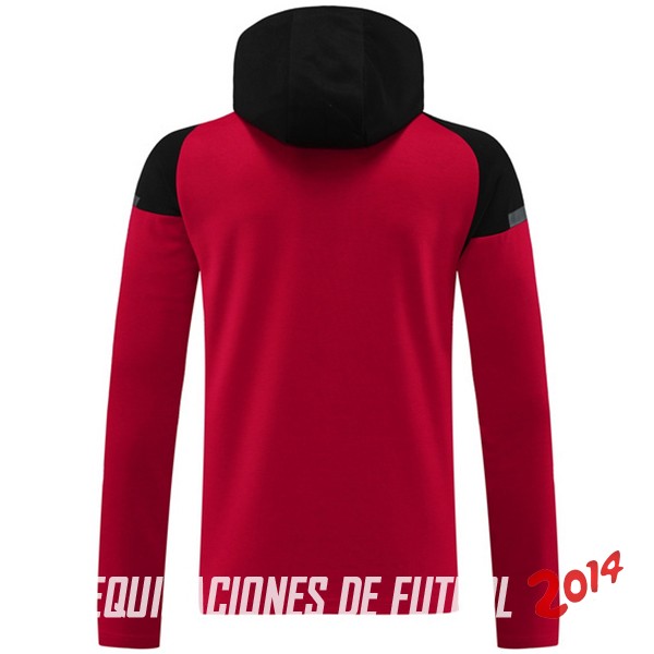 Chaqueta Con Capucha AC Milan 2024/2025 Negro Rojo