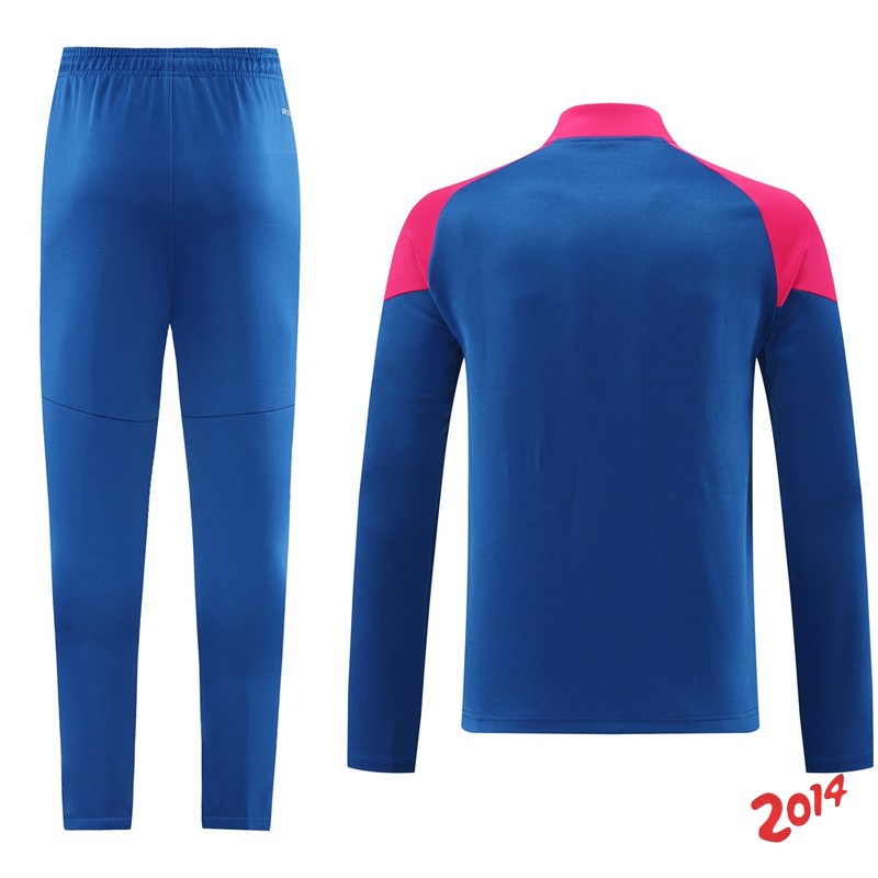 Conjunto Completo Ropa Deportiva Con Cremallera Larga AC Milan 2024/2025 Azul Rosa