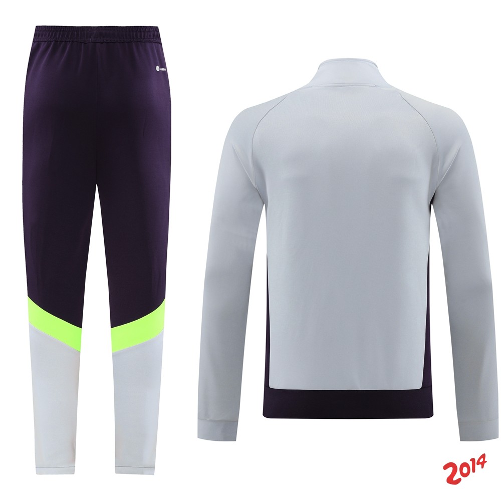 Conjunto Completo Ropa Deportiva Con Cremallera Larga Bayern Munich 2023/2024 Gris Purpura