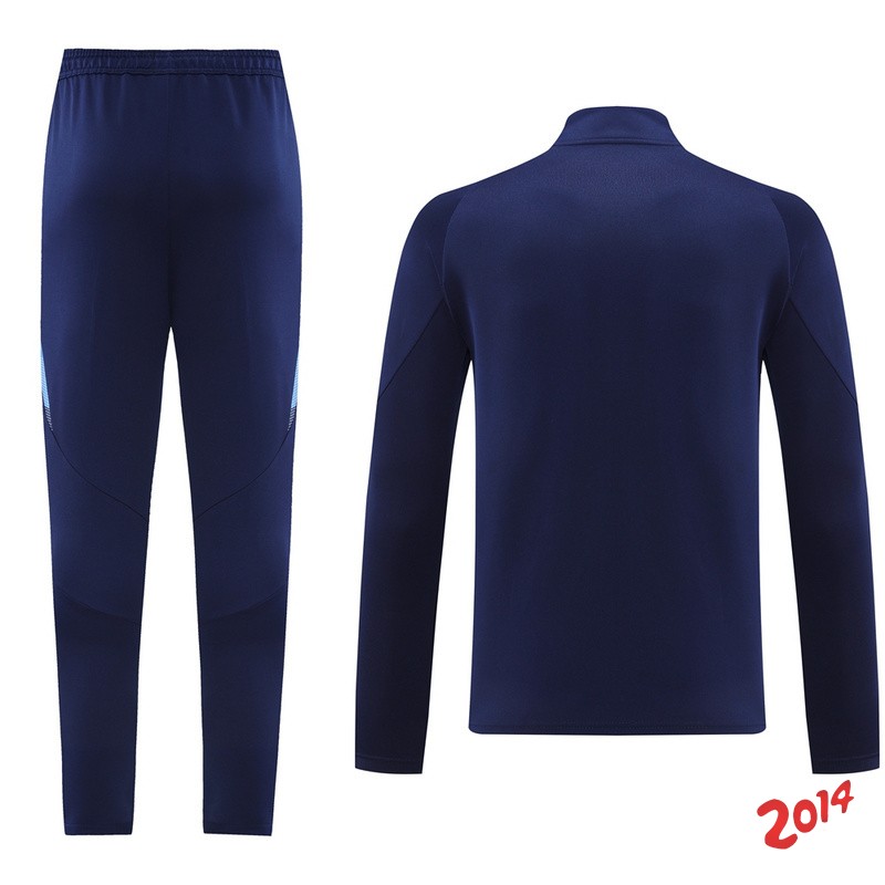 Conjunto Completo Ropa Deportiva Con Cremallera Larga Italia 2024 Azul Marino