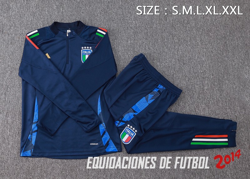 Conjunto Completo Sudadera Entrenamiento Italia 2024 Azul Marino