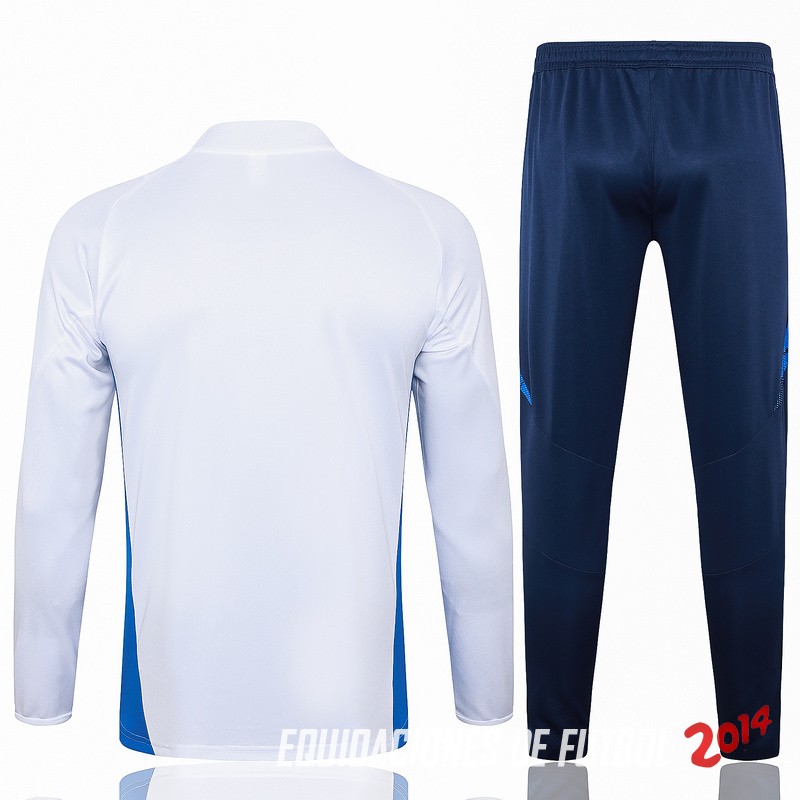 Conjunto Completo Sudadera Entrenamiento Italia 2024 Blanco Azul Marino