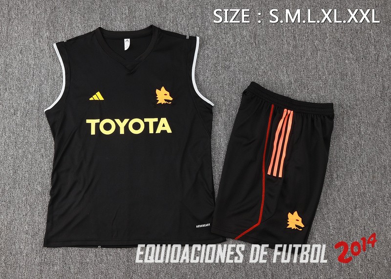 Entrenamiento Sin Mangas Conjunto Completo AS Roma 2023/2024 Negro