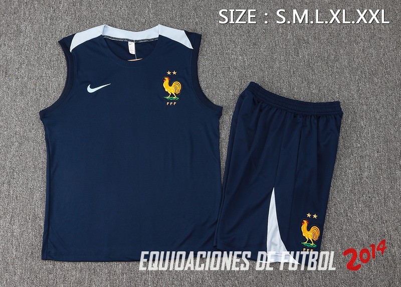 Entrenamiento Sin Mangas Conjunto Completo Francia 2024 Azul Marino