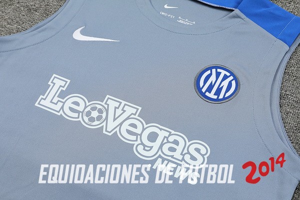 Entrenamiento Sin Mangas Conjunto Completo Inter Milán 2024/2025 Gris Azul