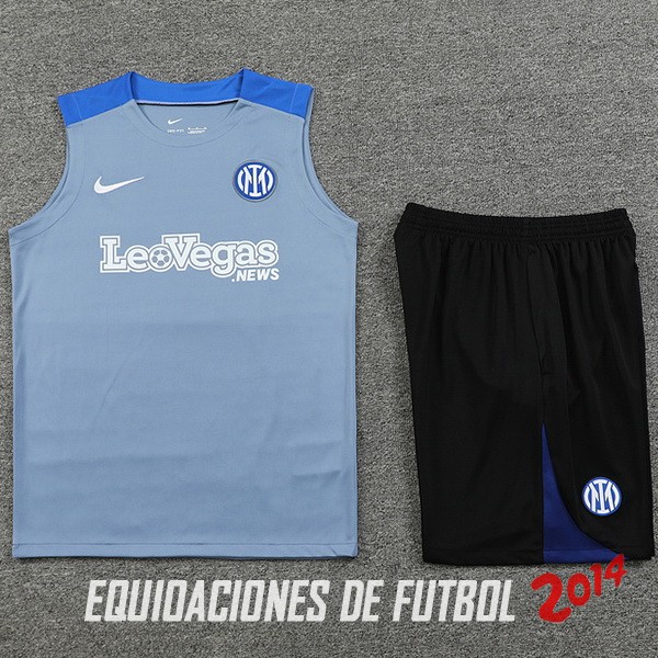 Entrenamiento Sin Mangas Conjunto Completo Inter Milán 2024/2025 Gris Azul