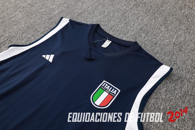 Entrenamiento Sin Mangas Conjunto Completo Italia 2024 Azul Marino