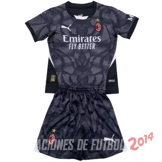 Camiseta Del Conjunto Completo AC Milan Nino Portero 2024/2025 Negro