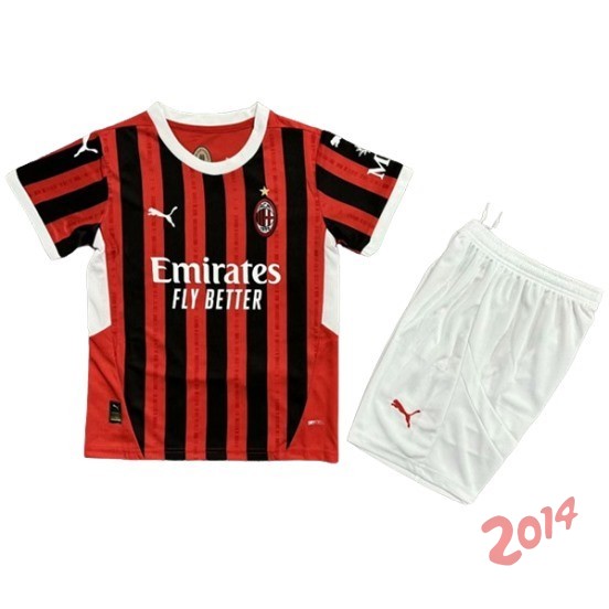 Camiseta Del Conjunto Completo AC Milan Nino Primera 2024/2025