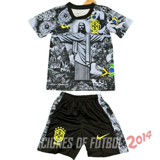 Camiseta Del Conjunto Completo Brasil Nino Especial 2024 Gris