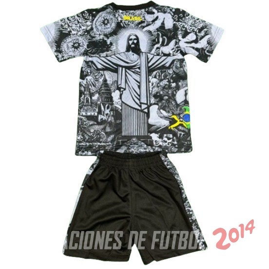 Camiseta Del Conjunto Completo Brasil Nino Especial 2024 Gris