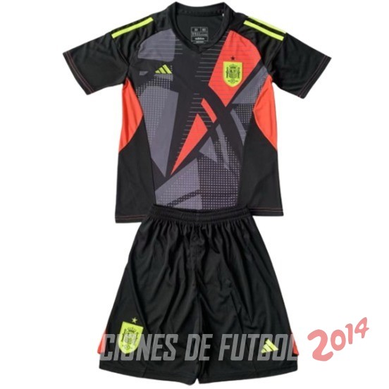 Camiseta Del Conjunto Completo Espana Nino Portero 2024 Negro