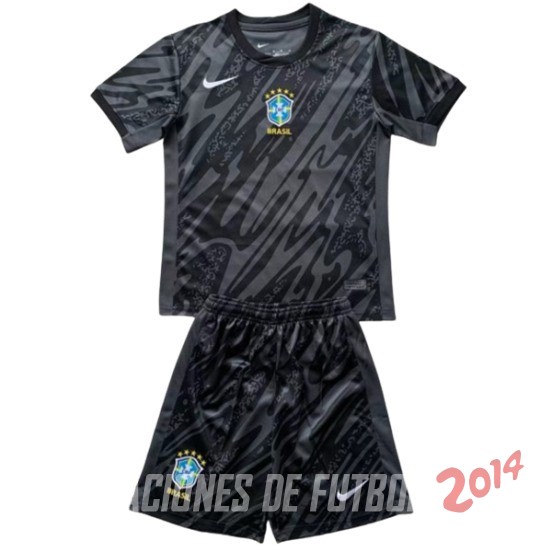 Camiseta Del Conjunto Completo Hombre Brasil Portero 2024 Negro