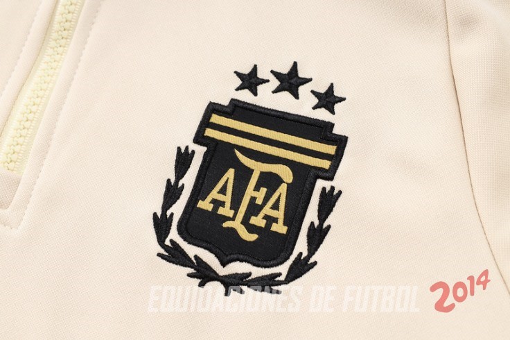 Conjunto Completo Chaqueta Con Capucha Argentina 2024 Amarillo Negro
