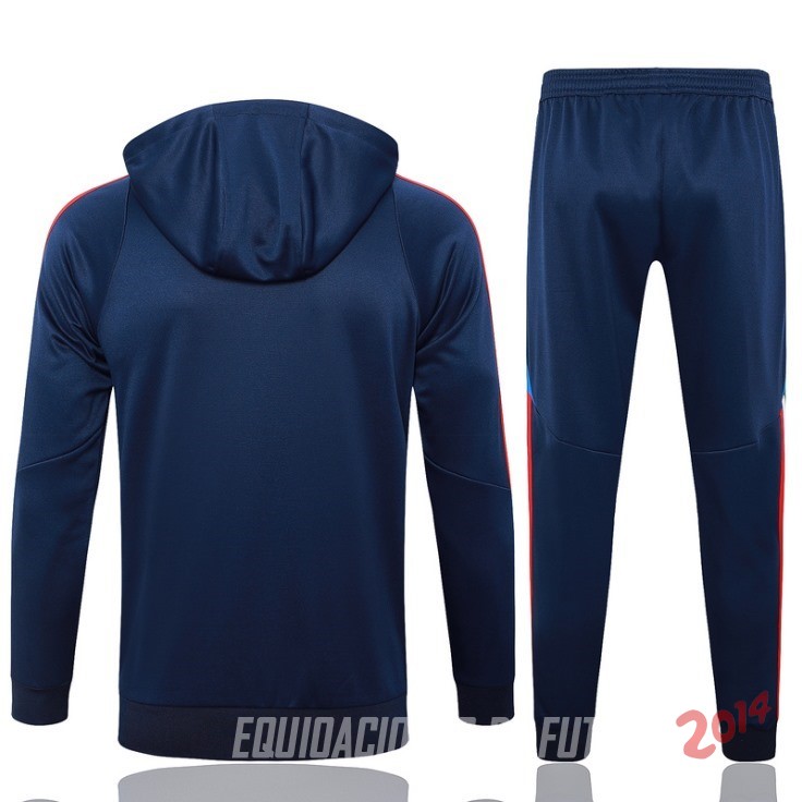 Conjunto Completo Chaqueta Con Capucha Italia 2024 Azul Marino