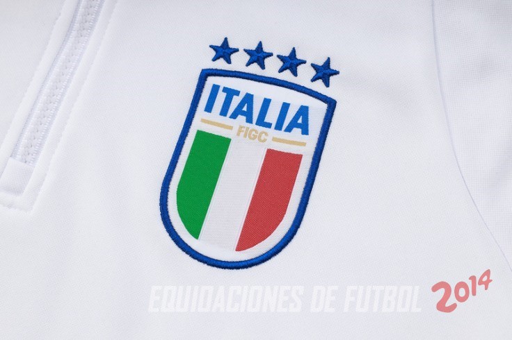 Conjunto Completo Chaqueta Con Capucha Italia 2024 Blanco