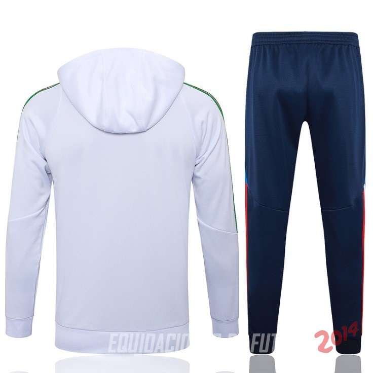 Conjunto Completo Chaqueta Con Capucha Italia 2024 Blanco