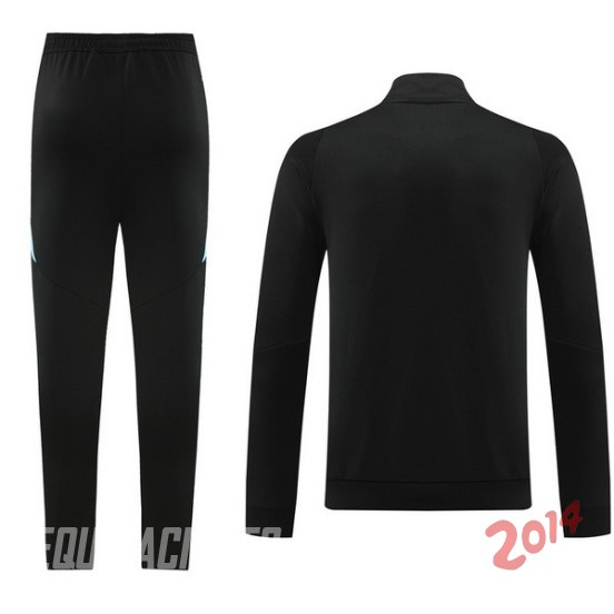 Conjunto Completo Ropa Deportiva Con Cremallera Larga Argentina 2024 Negro Azul