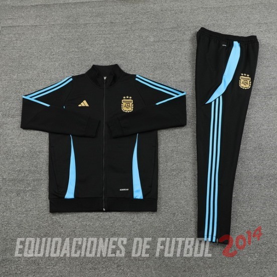 Conjunto Completo Ropa Deportiva Con Cremallera Larga Argentina 2024 Negro Azul