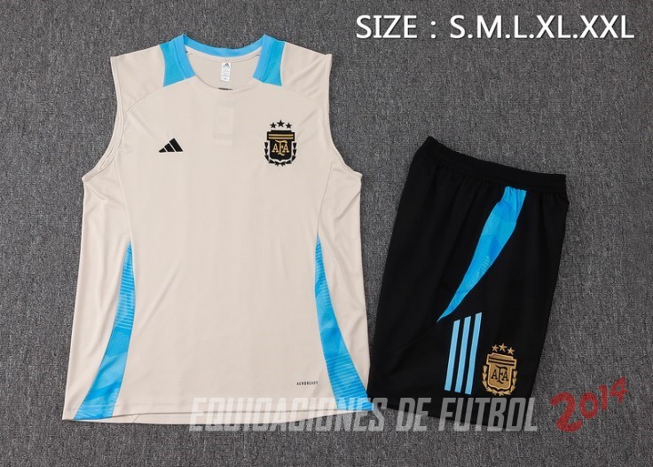 Entrenamiento Sin Mangas Conjunto Completo Argentina 2024 Amarillo Azul Negro