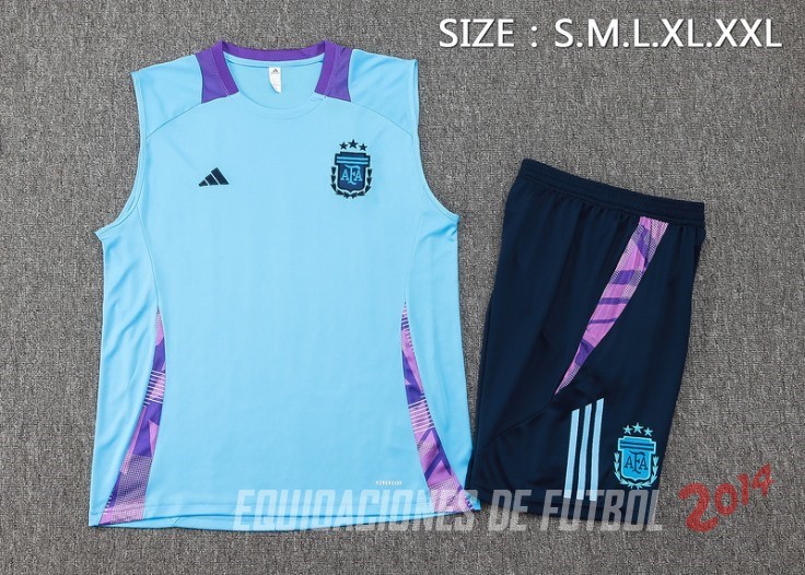Entrenamiento Sin Mangas Conjunto Completo Argentina 2024 Azul