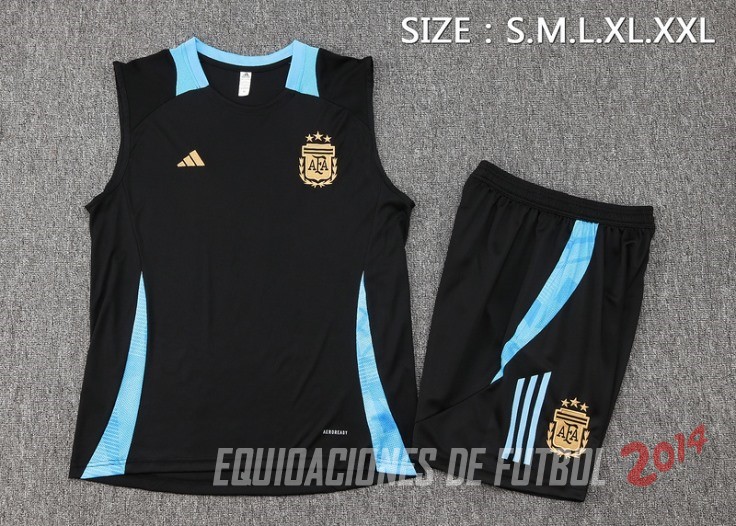Entrenamiento Sin Mangas Conjunto Completo Argentina 2024 Negro Azul