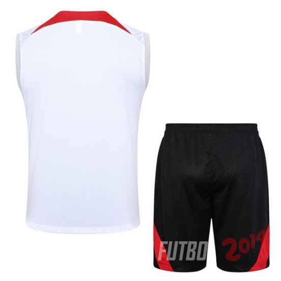 Entrenamiento Sin Mangas Conjunto Completo Liverpool 2024/2025 Blanco Rojo Negro