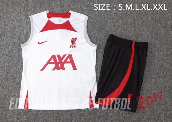 Entrenamiento Sin Mangas Conjunto Completo Liverpool 2024/2025 Blanco Rojo Negro