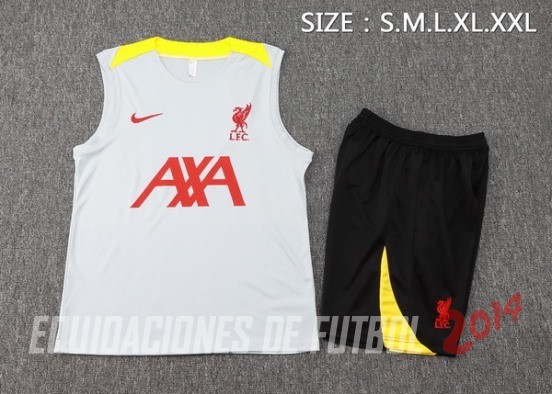Entrenamiento Sin Mangas Conjunto Completo Liverpool 2024/2025 Gris Amarillo Negro