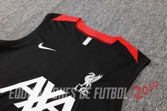 Entrenamiento Sin Mangas Conjunto Completo Liverpool 2024/2025 Negro Blanco Rojo