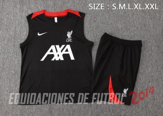 Entrenamiento Sin Mangas Conjunto Completo Liverpool 2024/2025 Negro Blanco Rojo