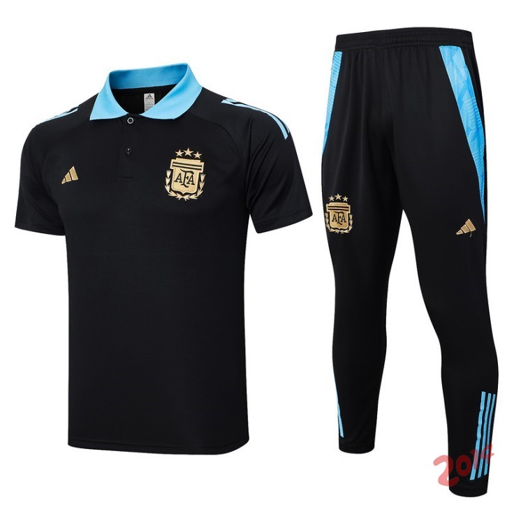 Polo Conjunto Completo Argentina 2024 Negro Azul