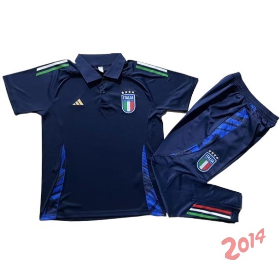 Polo Conjunto Completo Italia 2024 Azul Marino