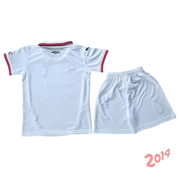 Camiseta Del Conjunto Completo AC Milan Ninos Segunda 2024/2025 Blanco