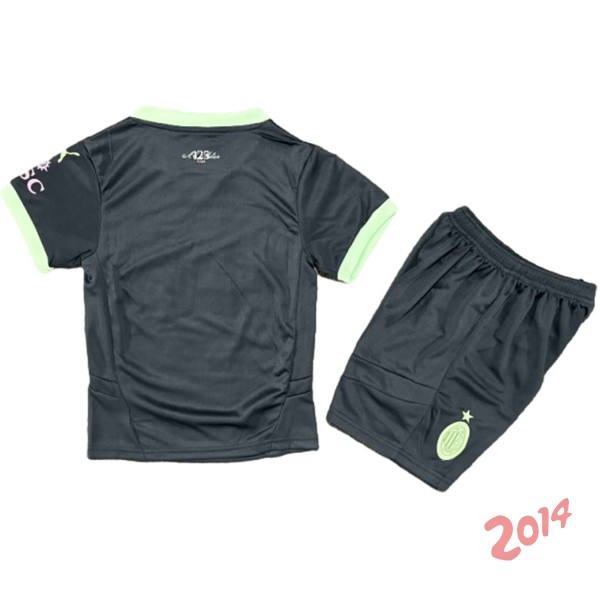 Camiseta Del Conjunto Completo AC Milan Ninos Tercera 2024/2025 Negro