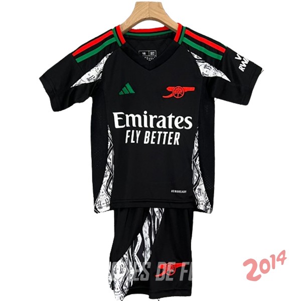 Camiseta Del Conjunto Completo Arsenal Ninos Segunda 2024/2025 Negro