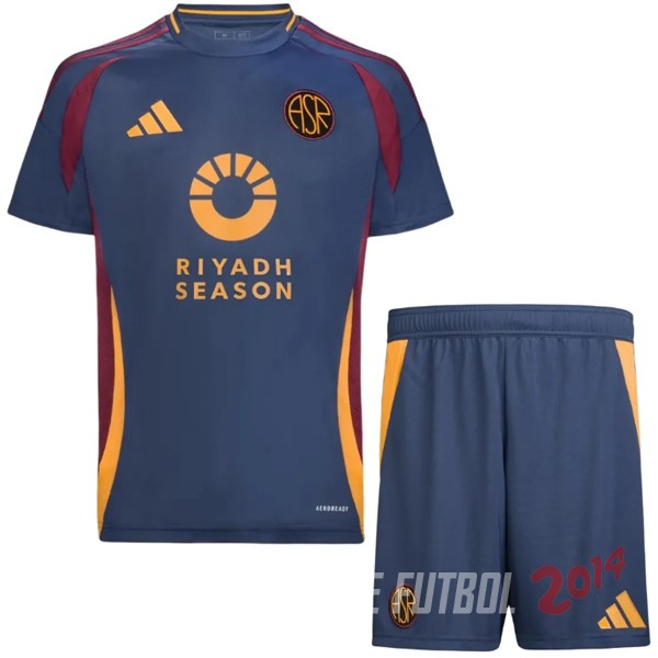Camiseta Del Conjunto Completo As Roma Ninos Tercera 2024/2025 Azul