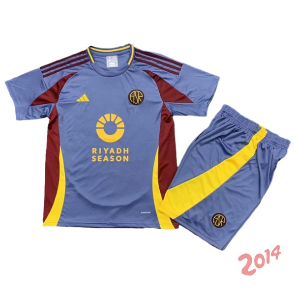Camiseta Del Conjunto Completo As Roma Ninos Tercera 2024/2025 Azul