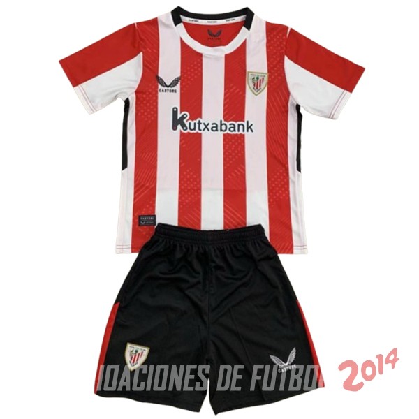 Camiseta Del Conjunto Completo Athletic Bilbao Ninos Primera 2024/2025 Rojo Blanco