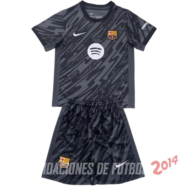 Camiseta Del Conjunto Completo Barcelona Ninos Portero 2024/2025 Negro