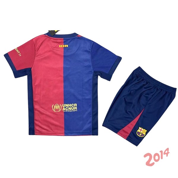 Camiseta Del Conjunto Completo Barcelona Ninos Primera 2024/2025 Azul II Rojo
